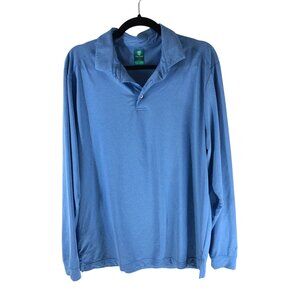 Pro Tour Mens Blue Long Sleeve Airplay Golf Polo Shirt Size M